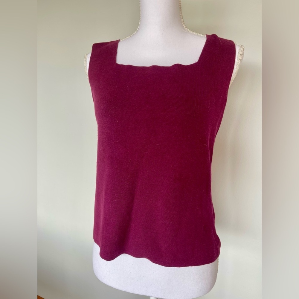 Vintage Maroon Square Neck Tank | Size M | EUC | 80% cotton | staple